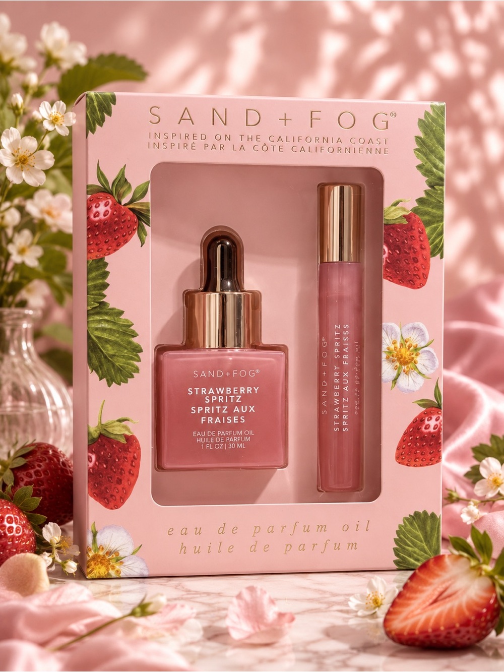 SAND + FOG Strawberry Spritz Eau de Parfum Oil Gift Set – 30 mL + 10 mL 🍓🩷